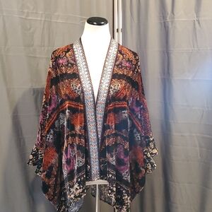 Soft Surroundings Bohemian Kimono with Intricate Patterns OS